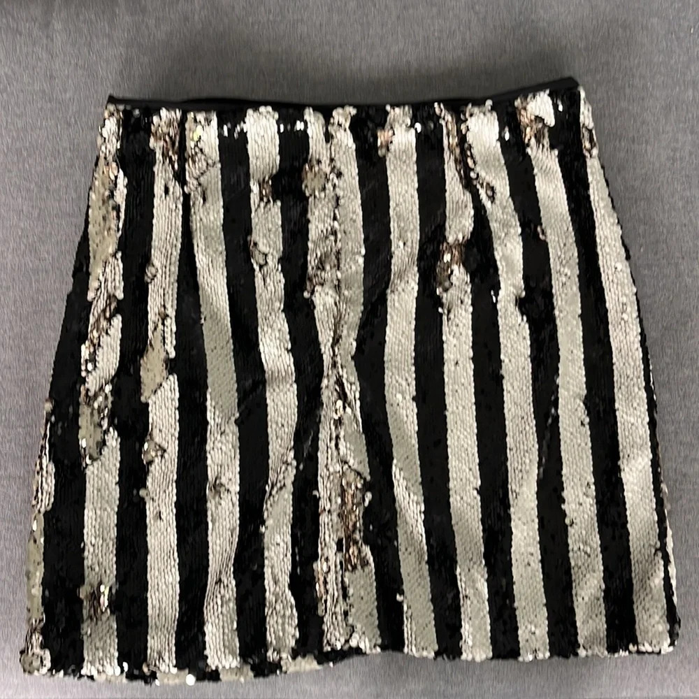 DO+BE Striped Sequin Skirt M - Picture 6 of 10